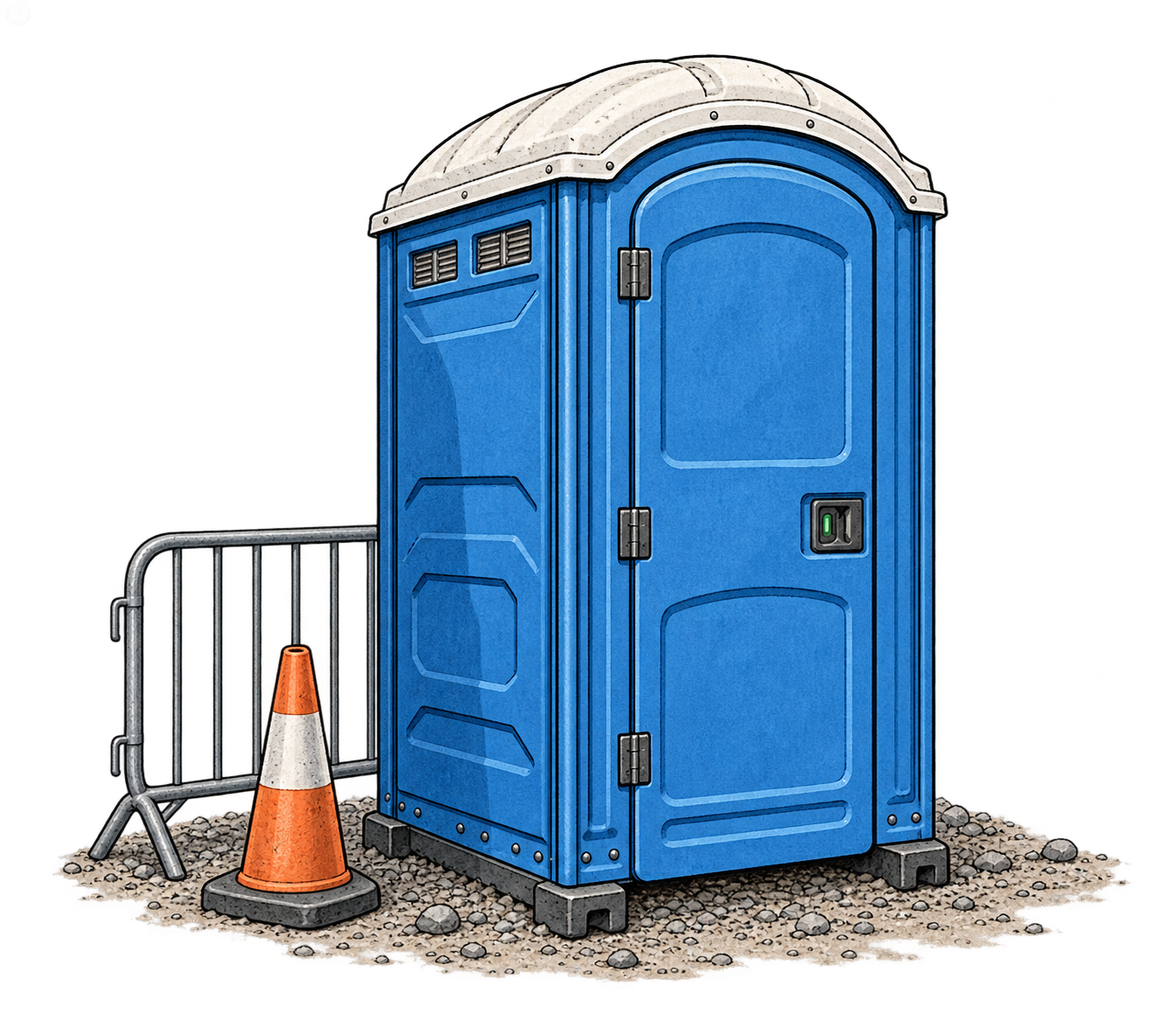 Long-term toilet hire illustration