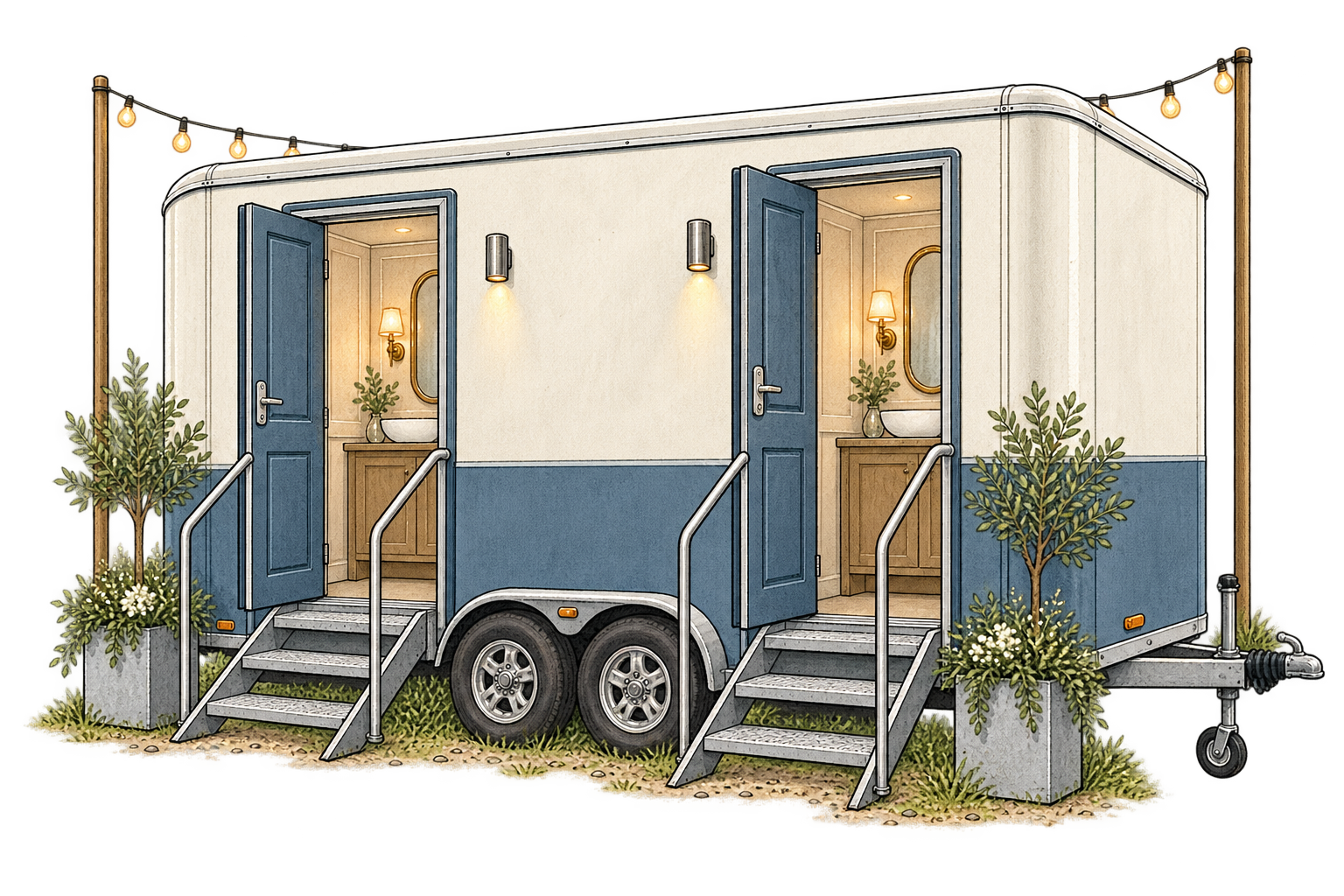 Luxury toilet hire illustration
